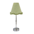 Apple Gingham Ruffle Scallop Lamp Shade & Silver Base - Usb Table Lamp - LUXE AND BEAU