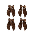 Small Mocha Velvet Bow (Set of 4) - LUXE AND BEAU