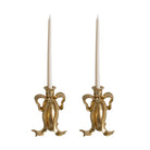 Large Gold Bow Candle Holder (Set of 2) - LUXE AND BEAU