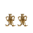 Medium Gold Bow Candle Holder (Set of 2) - LUXE AND BEAU
