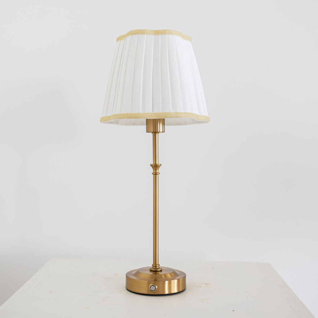 Buy Luxe Cushions & Linens - Beige Scallop Shade USB Table Lamp - By Luxe & Beau Designs 