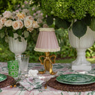 Audrey Dusty Rose and Cream Lamp Shade & Beau Base - Table Lamp - LUXE AND BEAU