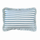 Buy Luxe Cushions & Linens - Blue Ruffle Stripe Linen Cushion Cover 40x60 - By Luxe & Beau Designs 