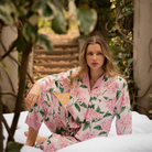 Pink Hydrangea Long Sleeve Pyjama Set - LUXE AND BEAU