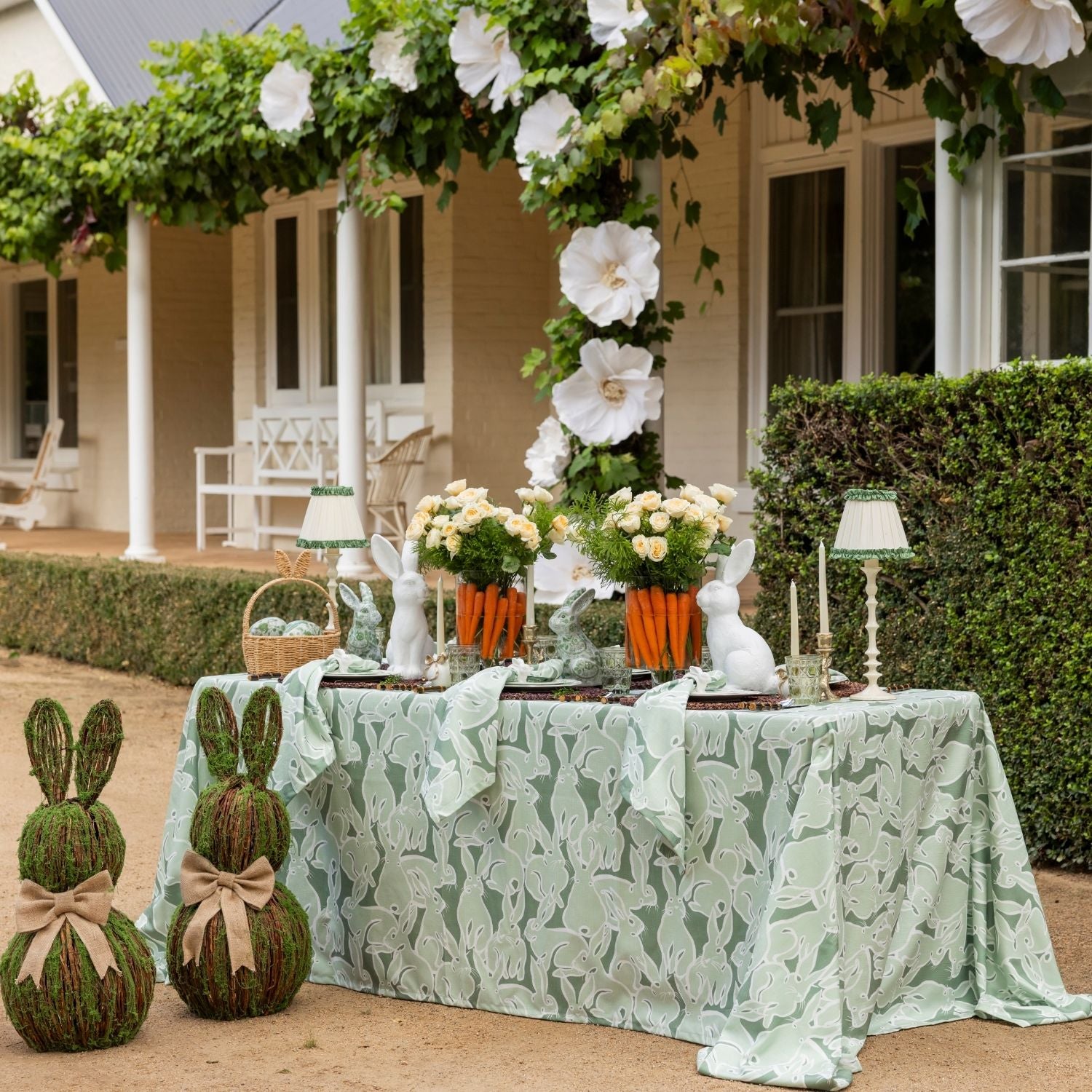 Green Ceramic Easter Bunnies (Set of 2) - LUXE AND BEAU