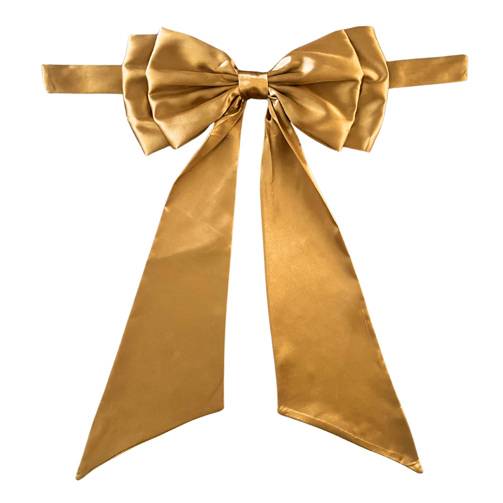 Buy Luxe Cushions & Linens - Large Satin Bow Gold - By Luxe & Beau Designs 