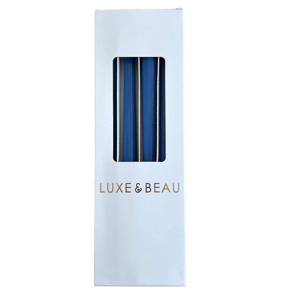 Buy Luxe Cushions & Linens - Sapphire Blue Tapered Candle (Set of 4) - By Luxe & Beau Designs 