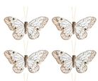 Buy Luxe Cushions & Linens - White and Gold Butterflies (Set of 4) - By Luxe & Beau Designs 