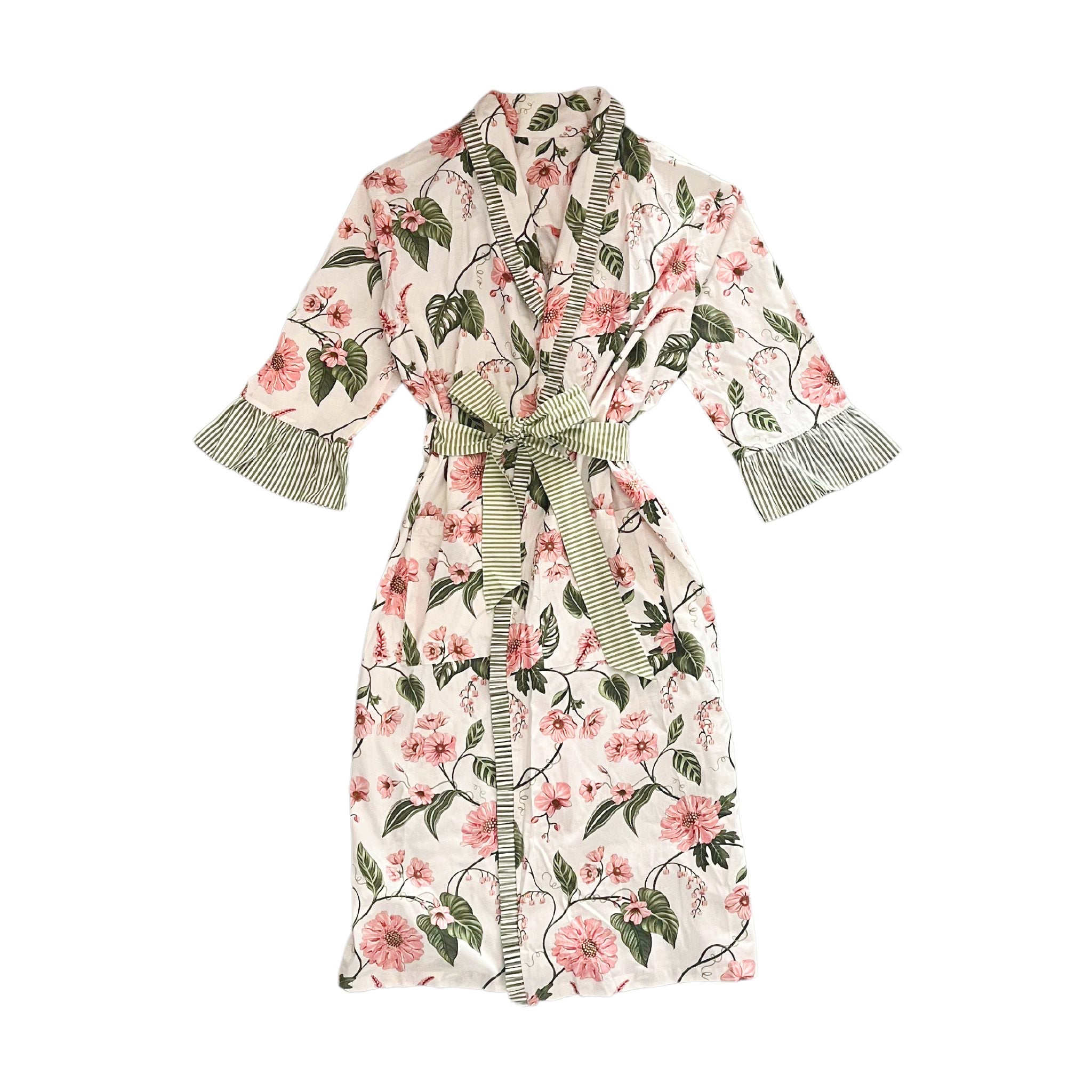 Buy Luxe Cushions & Linens - Ruffle Georgie Floral Robe Pink - By Luxe & Beau Designs 