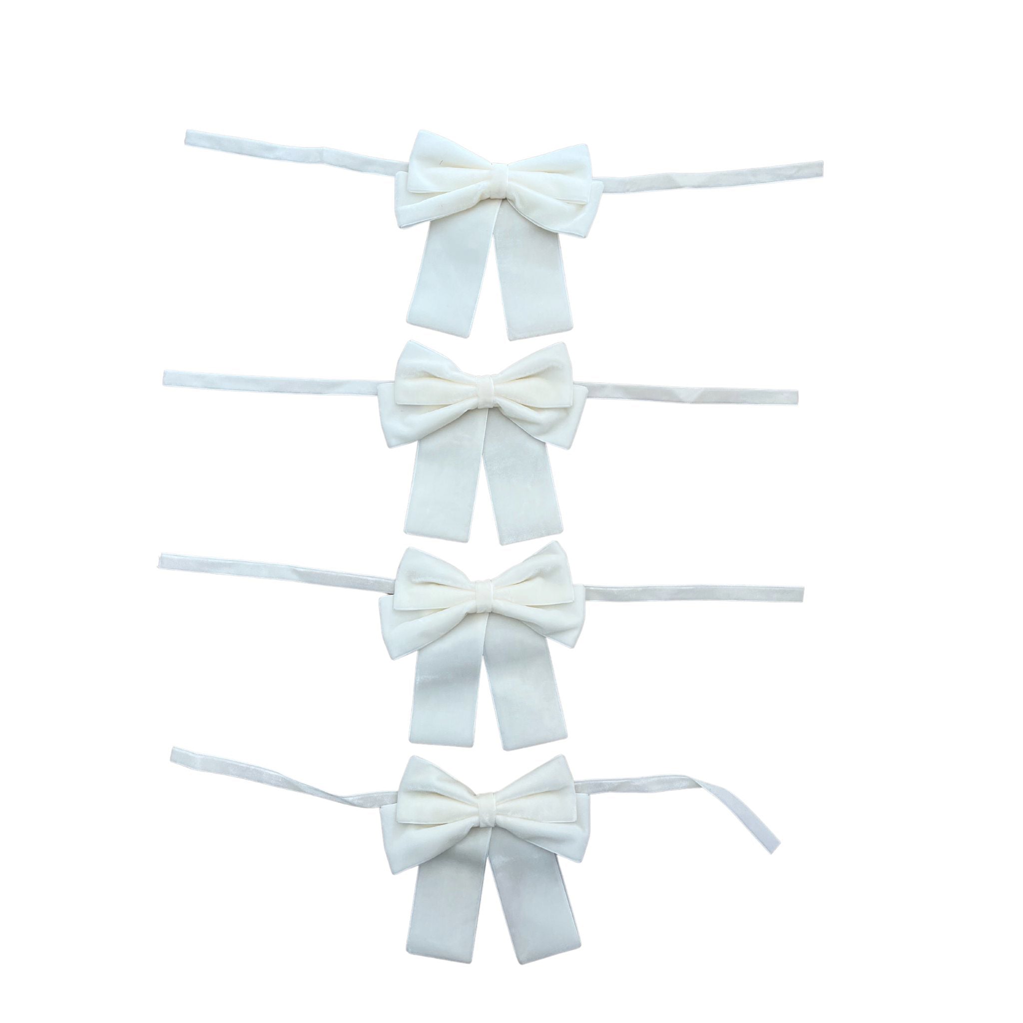 Buy Luxe Cushions & Linens - White Velvet Bows (set of 4) - By Luxe & Beau Designs 