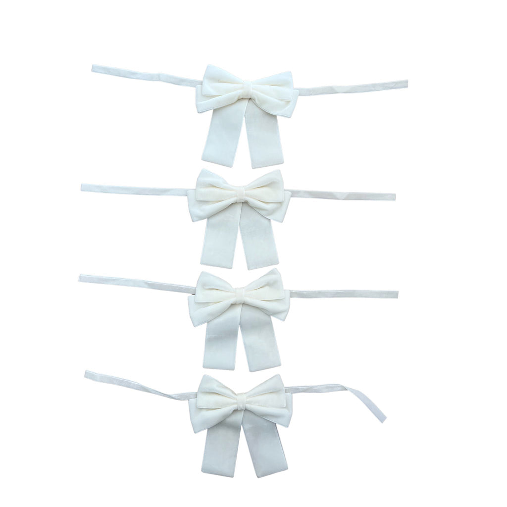 Buy Luxe Cushions & Linens - White Velvet Bows (set of 4) - By Luxe & Beau Designs 