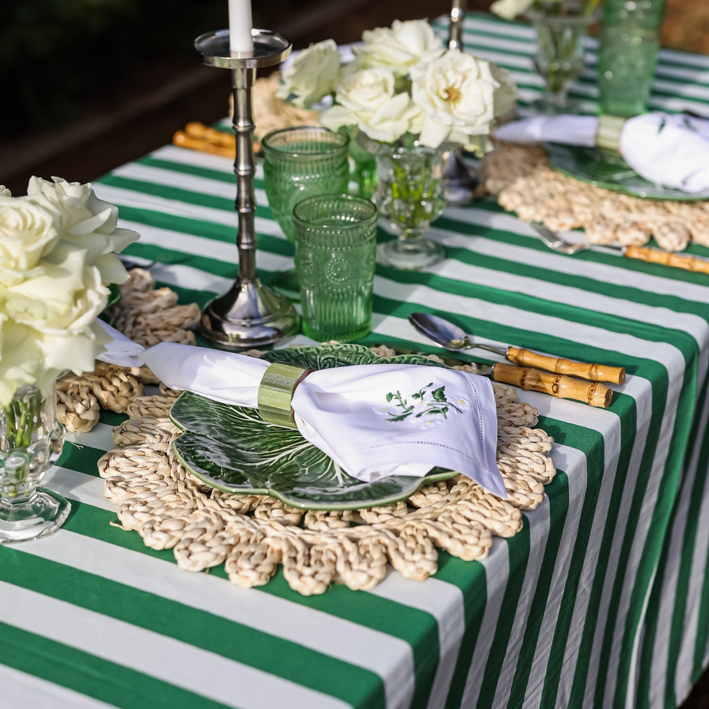 Buy Luxe Cushions & Linens - Green St Tropez Table Cloth - By Luxe & Beau Designs 