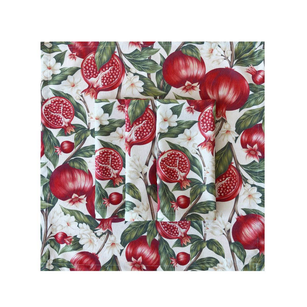 Pomegranate table cloth with matching napkins