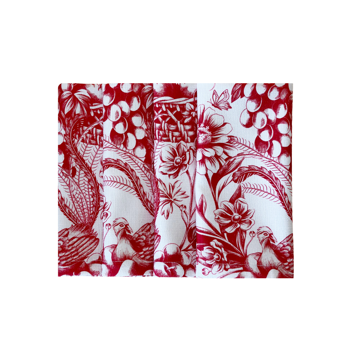 Set of four Red Toile napkins