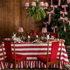 Rouge Ruffle Stripe Table Cloth - LUXE AND BEAU