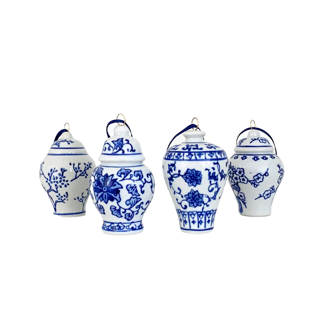 Buy Luxe Cushions & Linens - Chinoiserie Ginger Jar Ornaments (Set of 4) - By Luxe & Beau Designs 