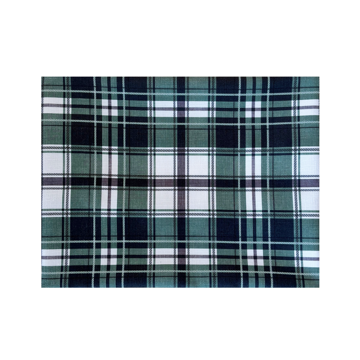 Green and Black Plaid table cloth fabric