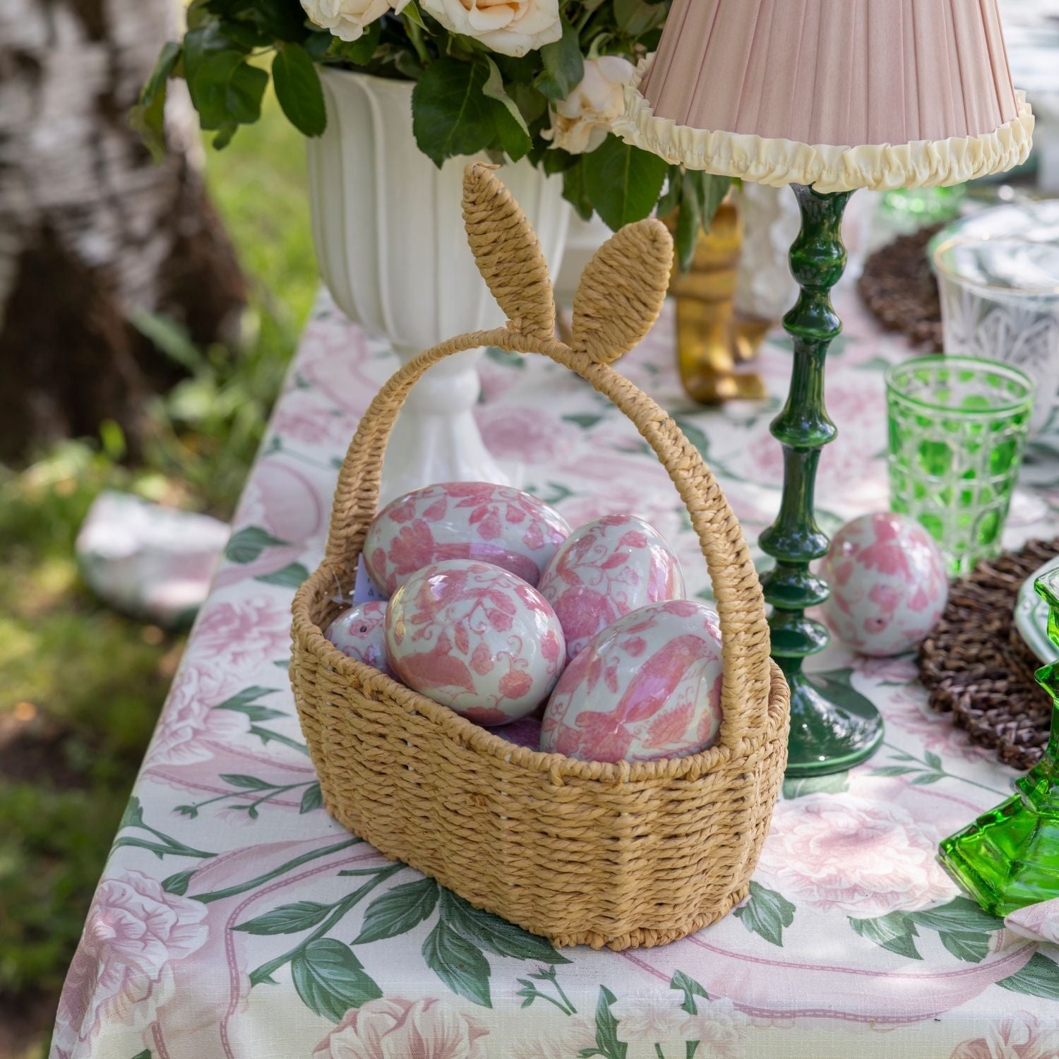 Pink Ceramic Easter Eggs (Set of 6) - LUXE AND BEAU