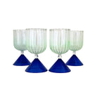 Buy Luxe Cushions & Linens - Mint and Sapphire Wine Glass (Set of 4) - By Luxe & Beau Designs 