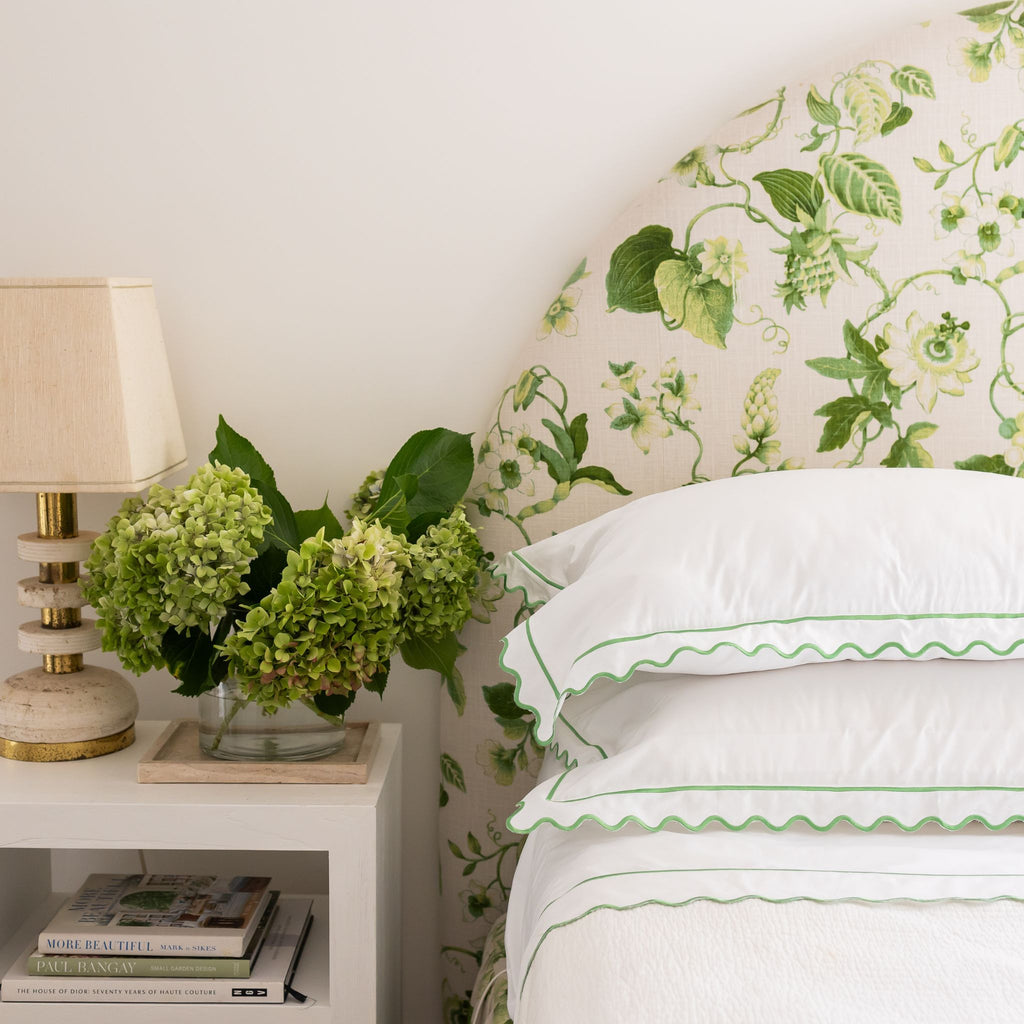 Buy Luxe Cushions & Linens - Fresh Green Scallop Sheet Set - By Luxe & Beau Designs 