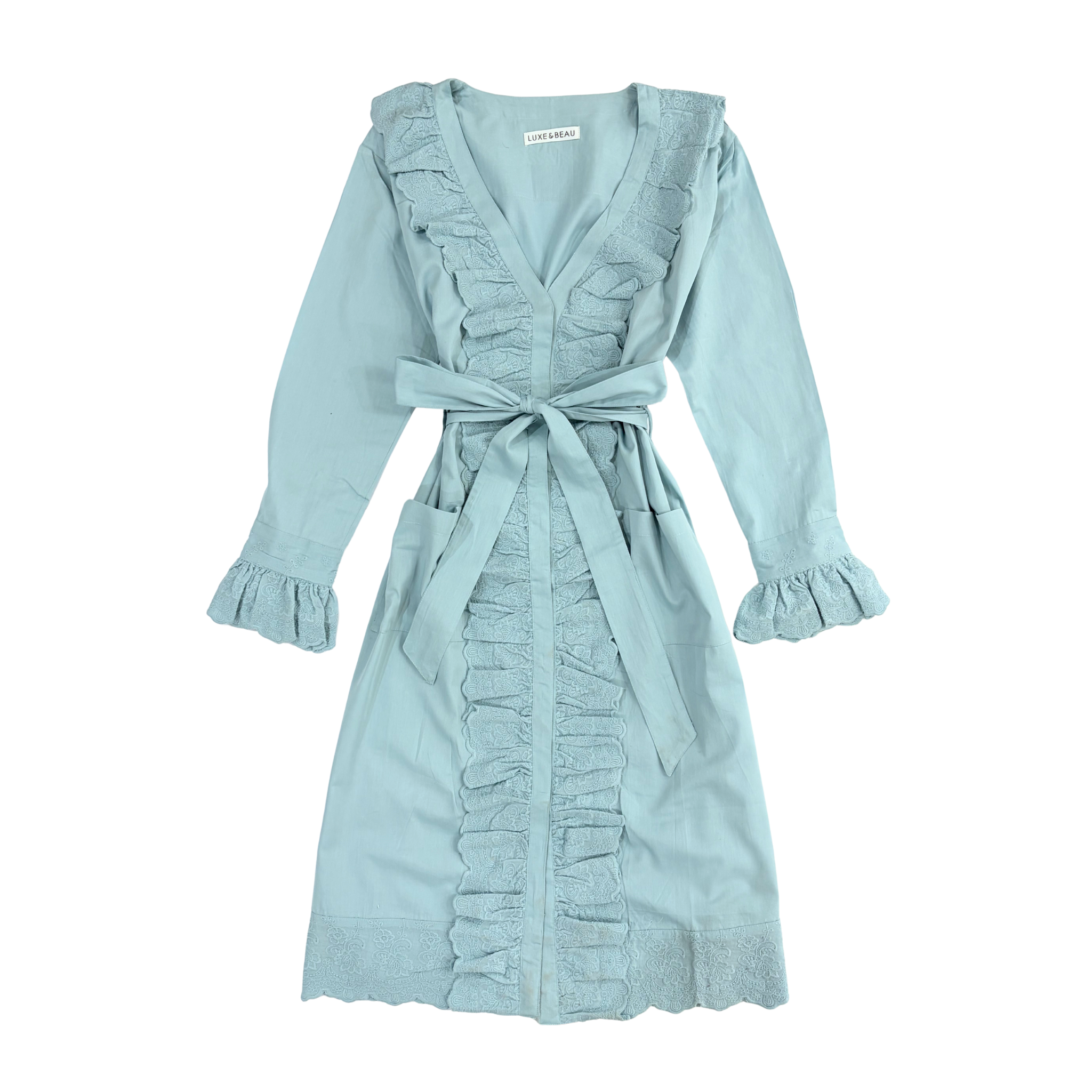 Blue Heirloom Lace Robe - LUXE AND BEAU