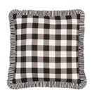 Buy Luxe Cushions & Linens - Black Check With Ticking Ruffle Cushion Cover 50 x 50 - By Luxe & Beau Designs 