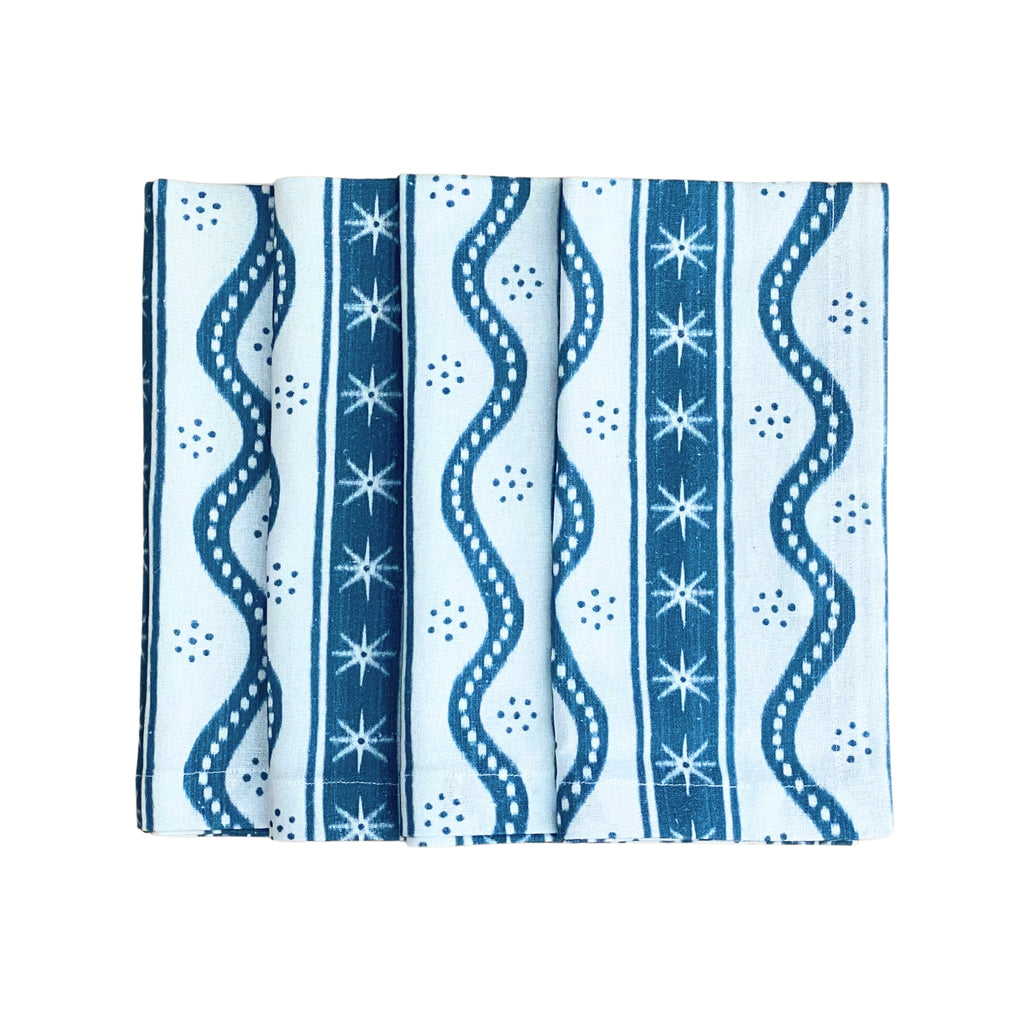Buy Luxe Cushions & Linens - Blue Star Napkin (Set of 4) - By Luxe & Beau Designs 