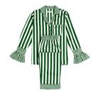 Green Stripe Long Sleeve Pyjama Set - LUXE AND BEAU