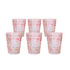 Buy Luxe Cushions & Linens - Pink Geometric Glass Tumblers (Set of 6) - By Luxe & Beau Designs 