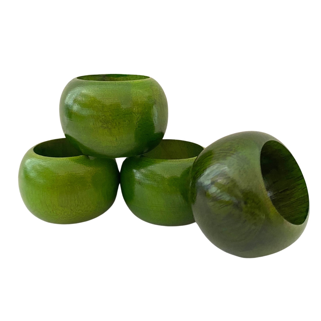 Buy Luxe Cushions & Linens - Green Napkin Rings (Set of 4) - By Luxe & Beau Designs 