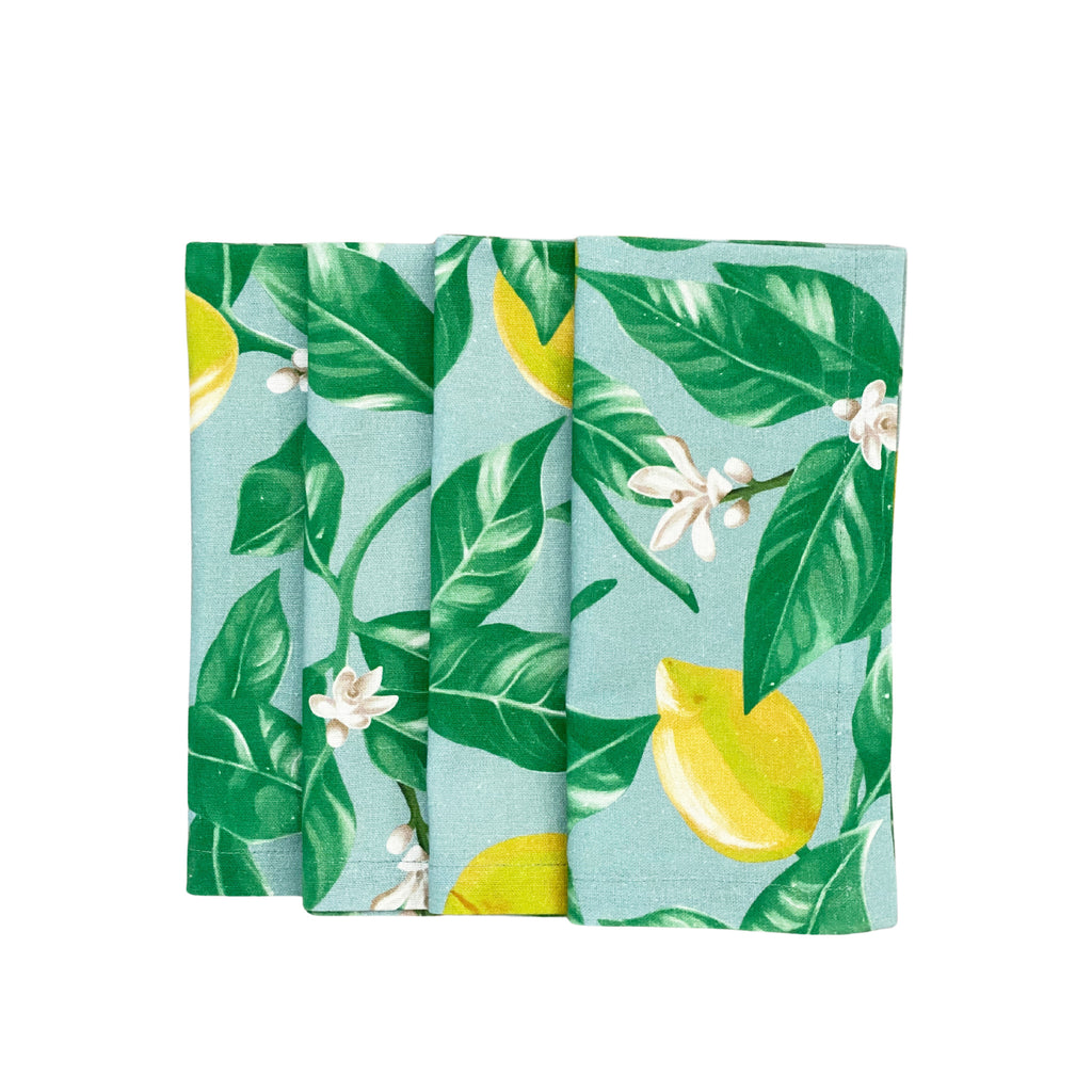 Buy Luxe Cushions & Linens - Lemon Napkins (Set Of 4) - By Luxe & Beau Designs 