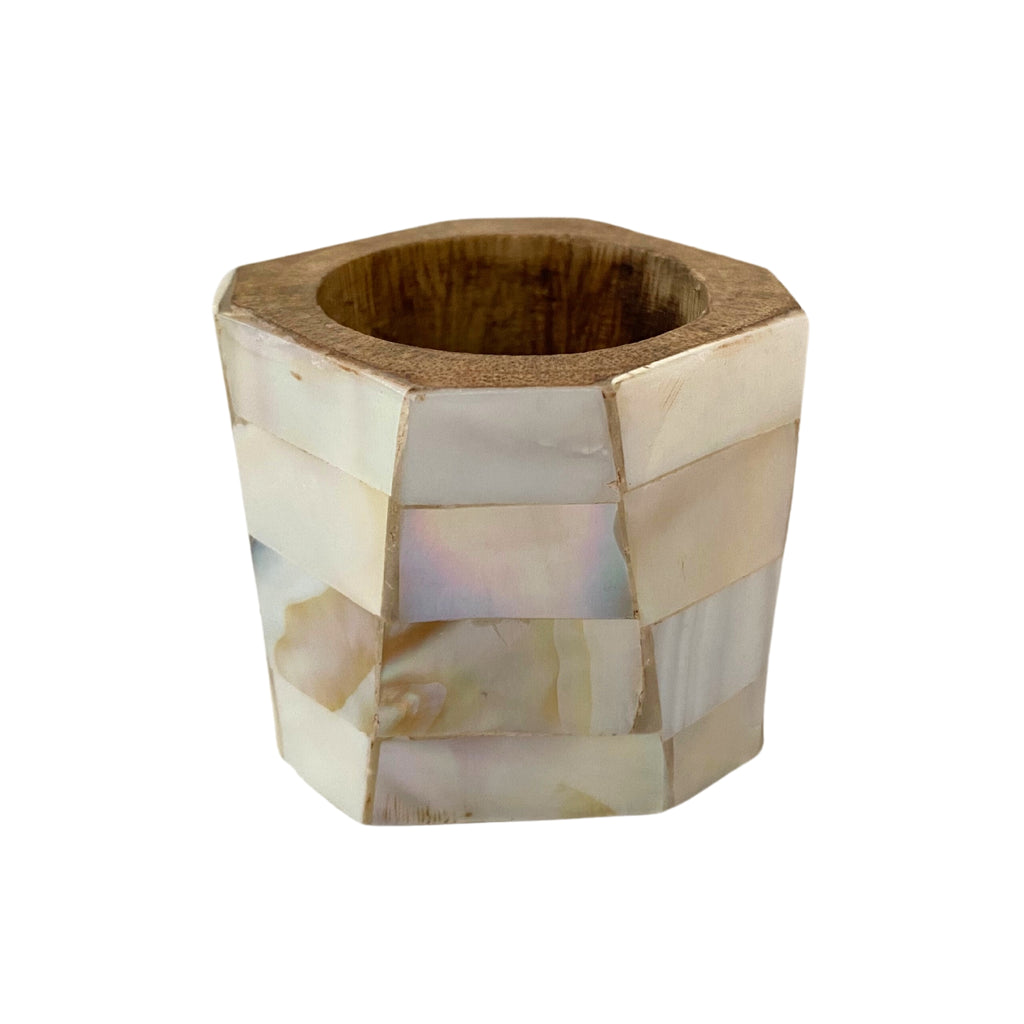 Buy Luxe Cushions & Linens - Mother of Pearl Napkin Rings (Set of 4) - By Luxe & Beau Designs 