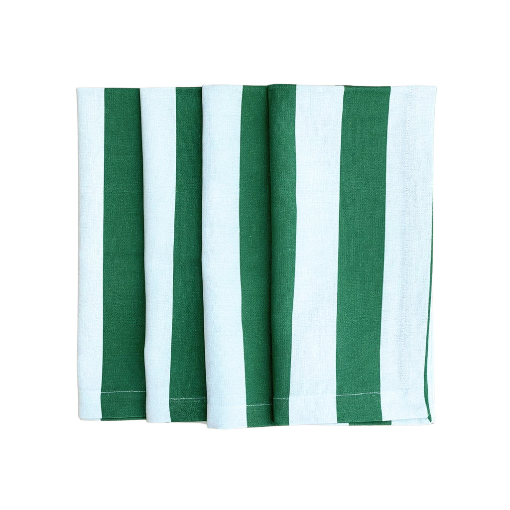 Buy Luxe Cushions & Linens - Green St Tropez Napkin (Set of 4) - By Luxe & Beau Designs 