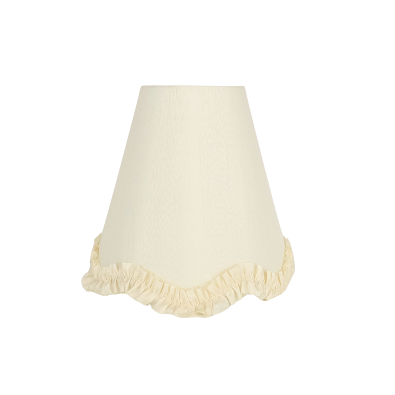 Ivory Scallop Ruffle Lamp Shade