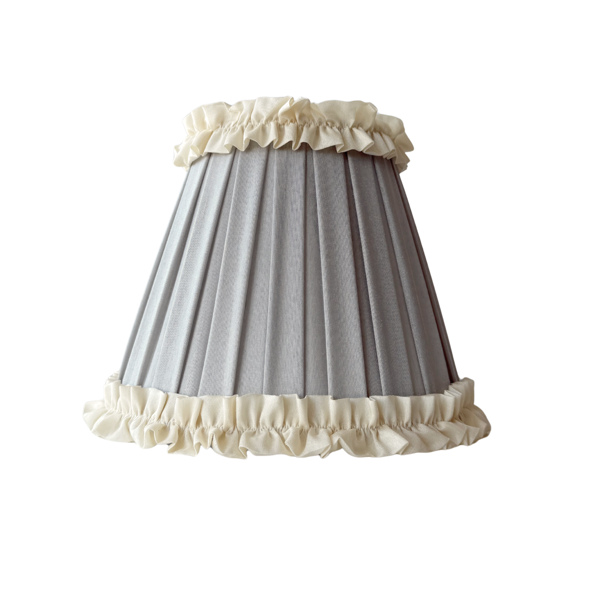 Audrey Grey and Cream Ruffle Shade - LUXE AND BEAU