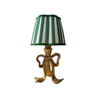 Green Stripe Scallop Lamp Shade & Beau Base - Table Lamp - LUXE AND BEAU