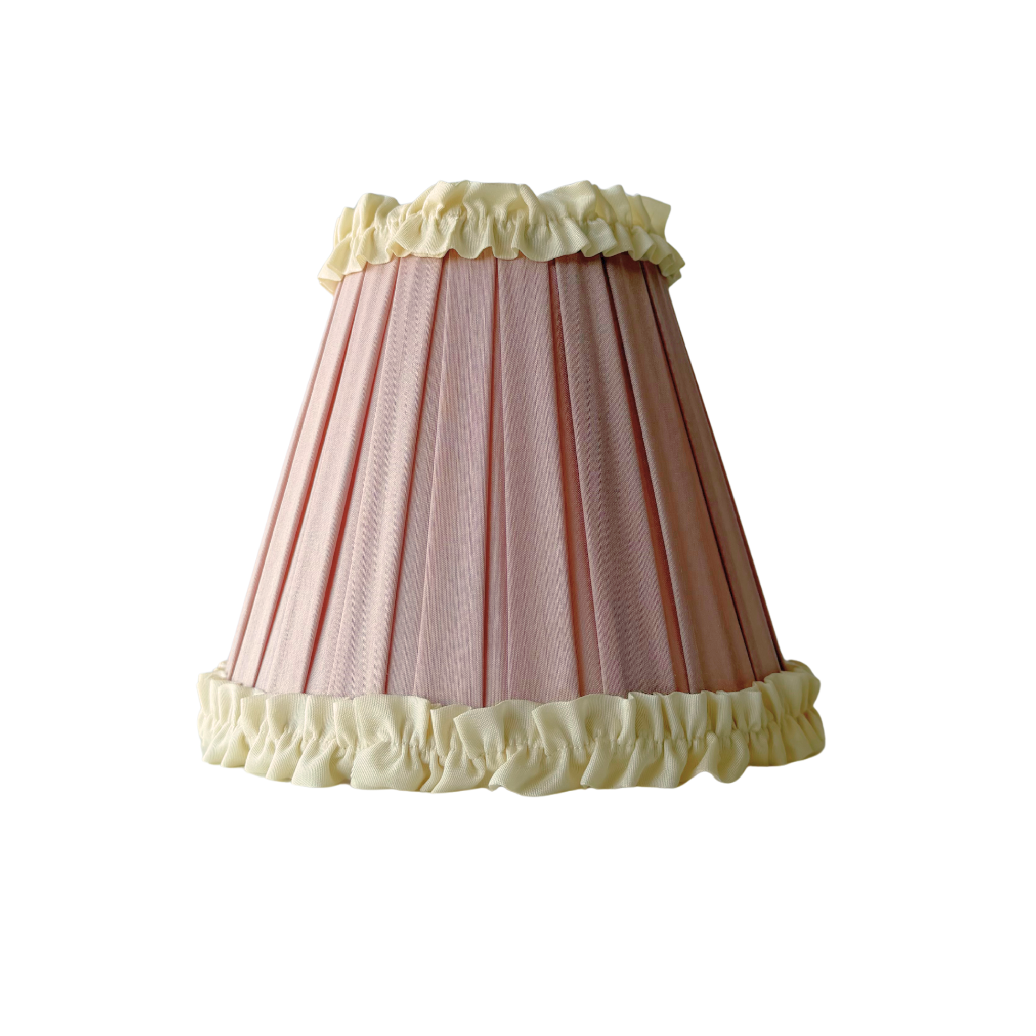 Audrey Dusty Rose and Cream Ruffle Shade - LUXE AND BEAU