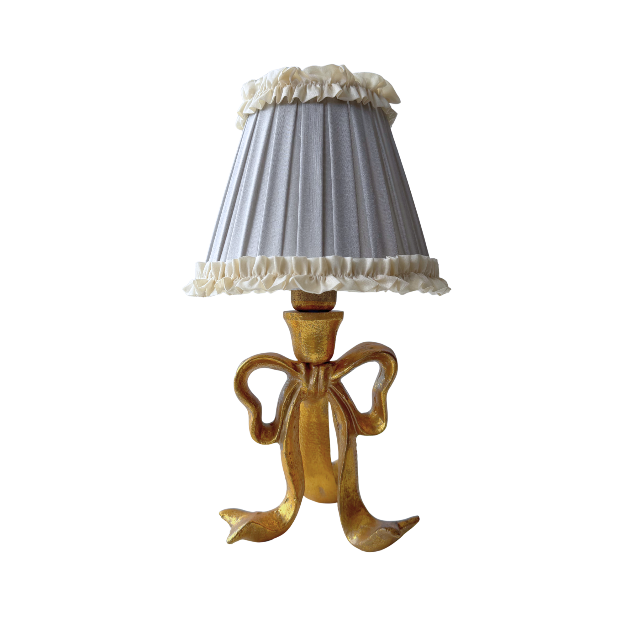 Audrey Grey and Cream Lamp Shade & Beau Base - Table Lamp - LUXE AND BEAU