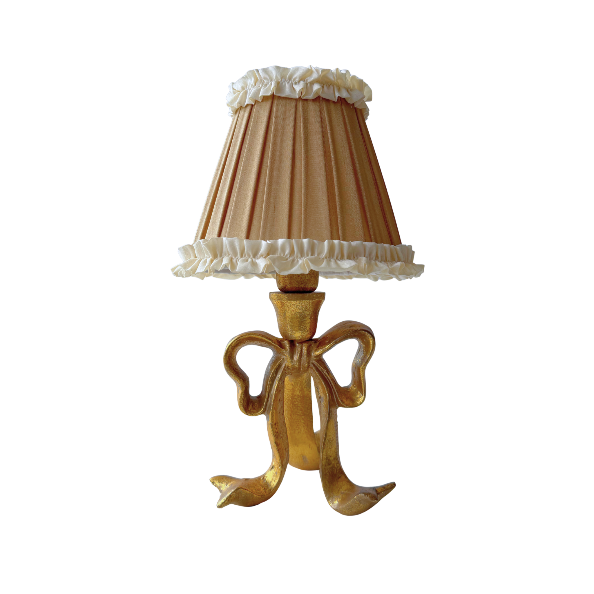 Audrey Camel and Cream Lamp Shade & Beau Base - Table Lamp - LUXE AND BEAU