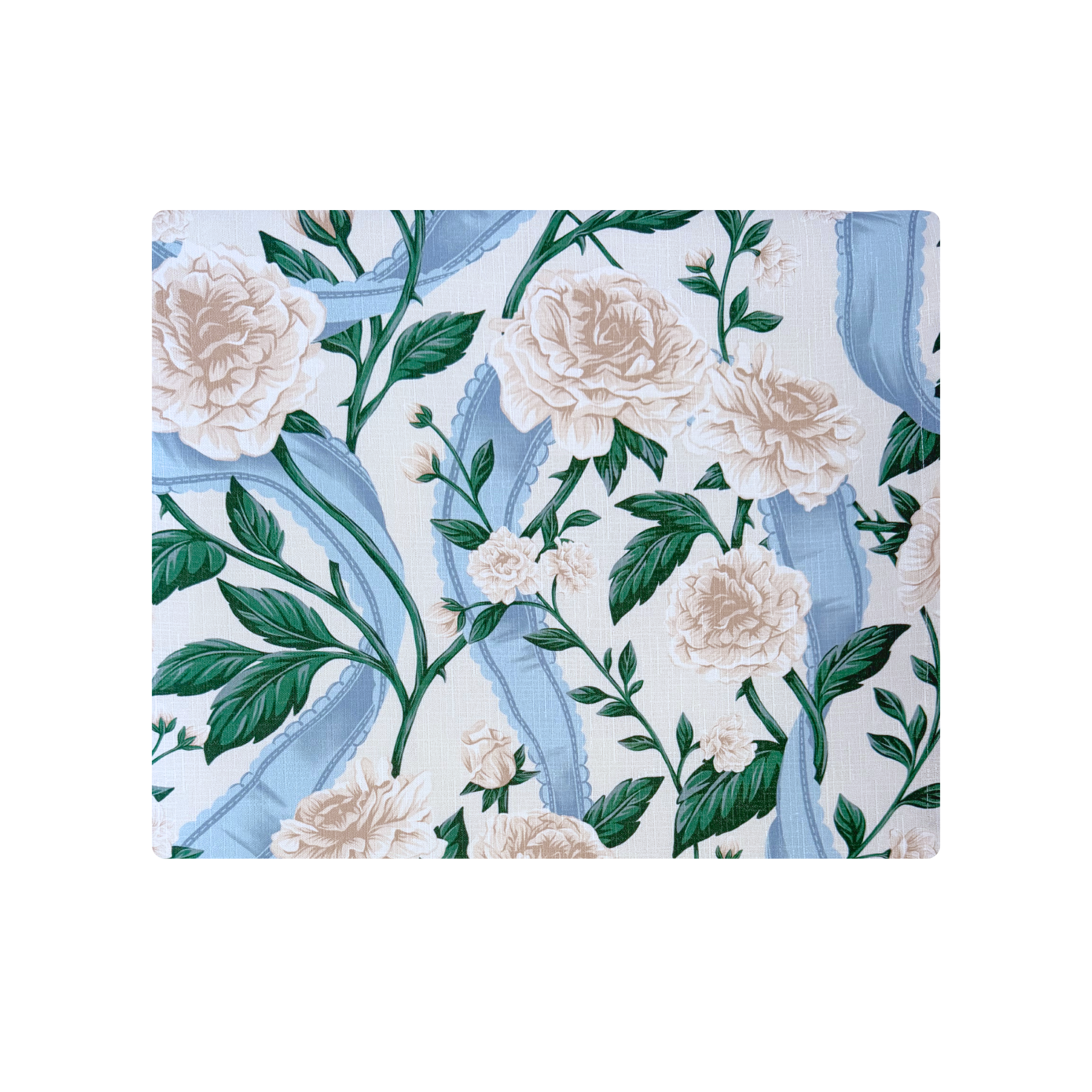 Ribbons and Roses Porcelain Blue Table Cloth - LUXE AND BEAU