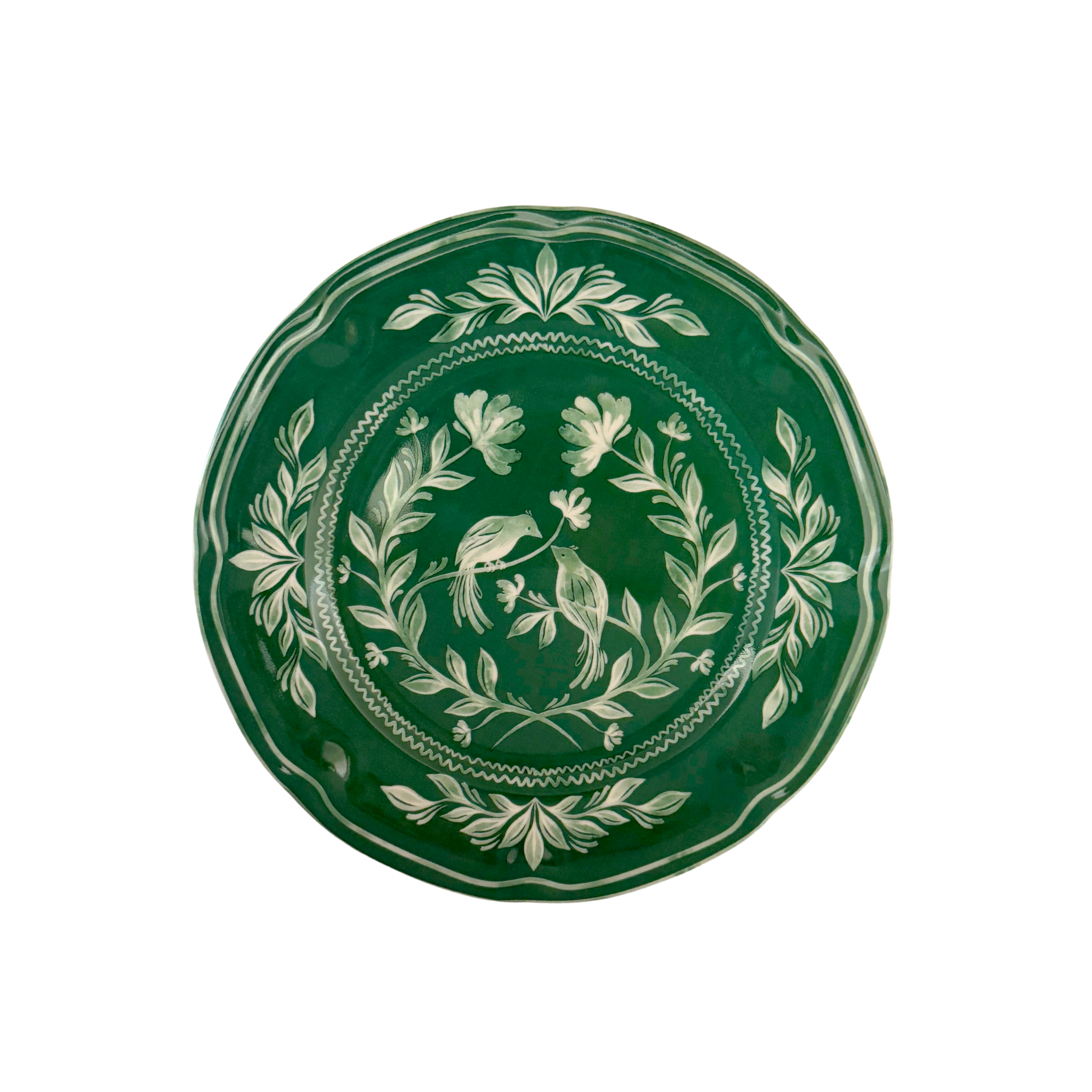 Chinoiserie Green and White Dinner Plate - LUXE AND BEAU
