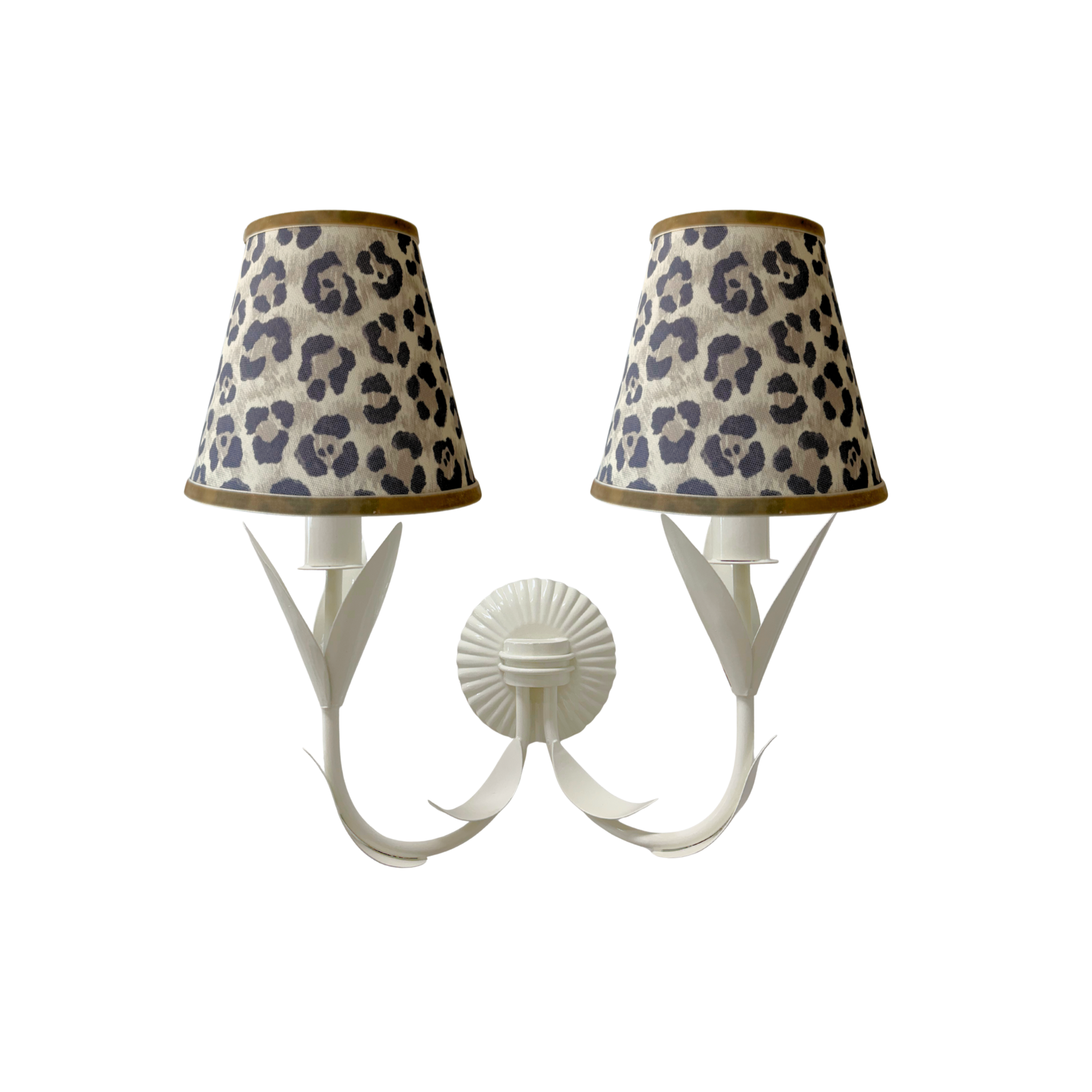 Leopard Shade and La Fleur Ivory Wall Sconce - LUXE AND BEAU