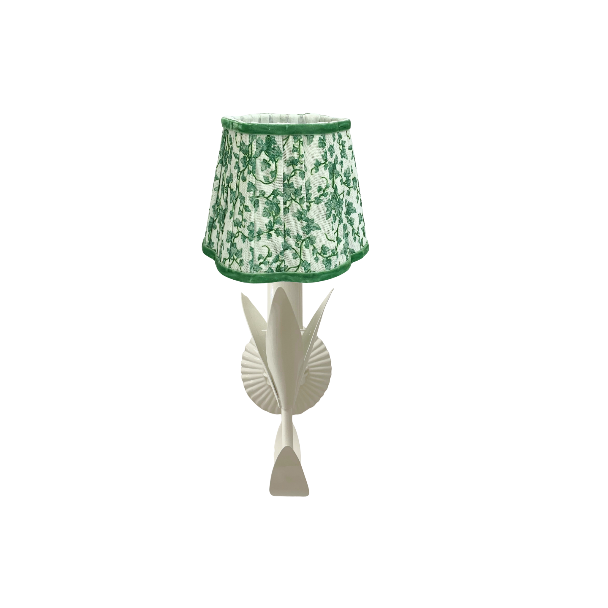 Ivy Scallop Shade and La Fleur Ivory Wall Sconce - LUXE AND BEAU