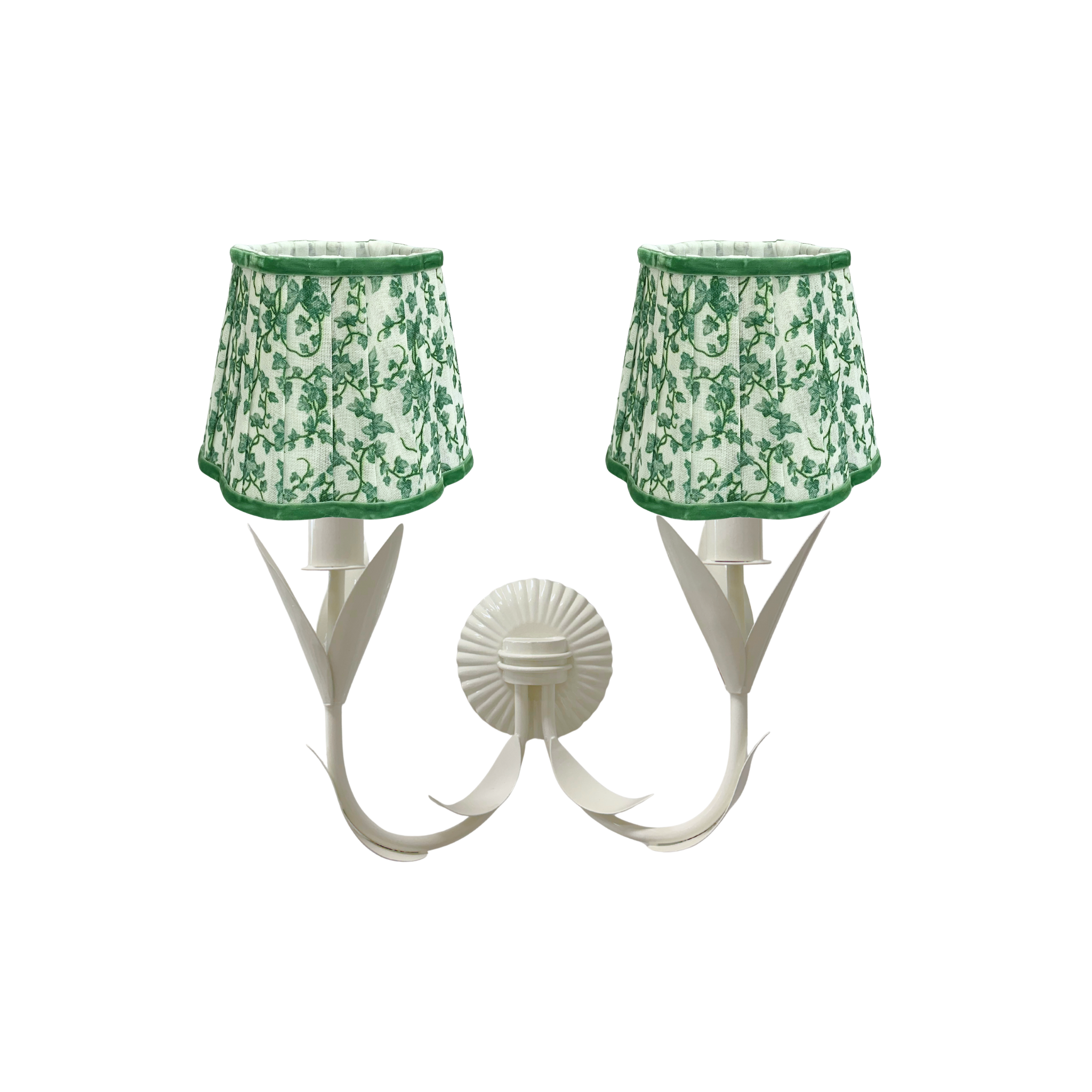 Ivy Scallop Shade and La Fleur Ivory Wall Sconce - LUXE AND BEAU
