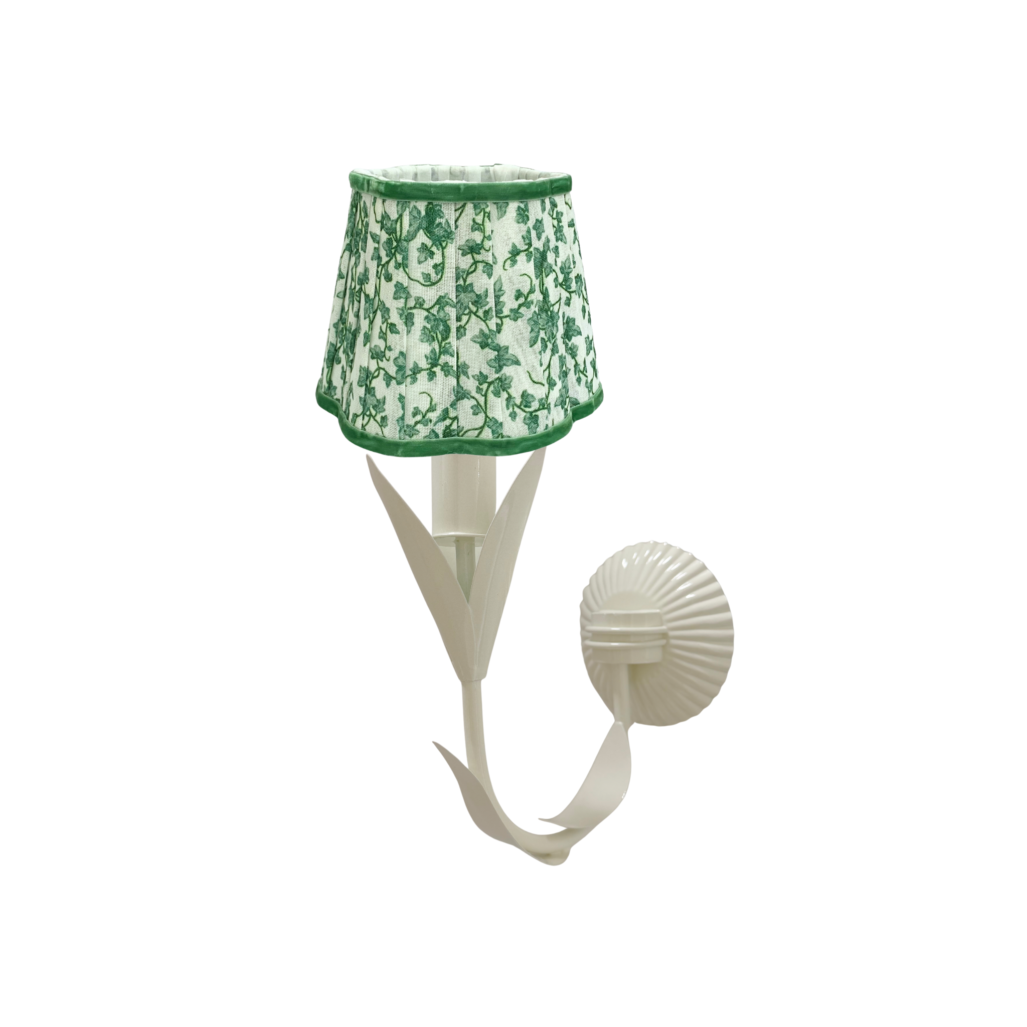 Ivy Scallop Shade and La Fleur Ivory Wall Sconce - LUXE AND BEAU