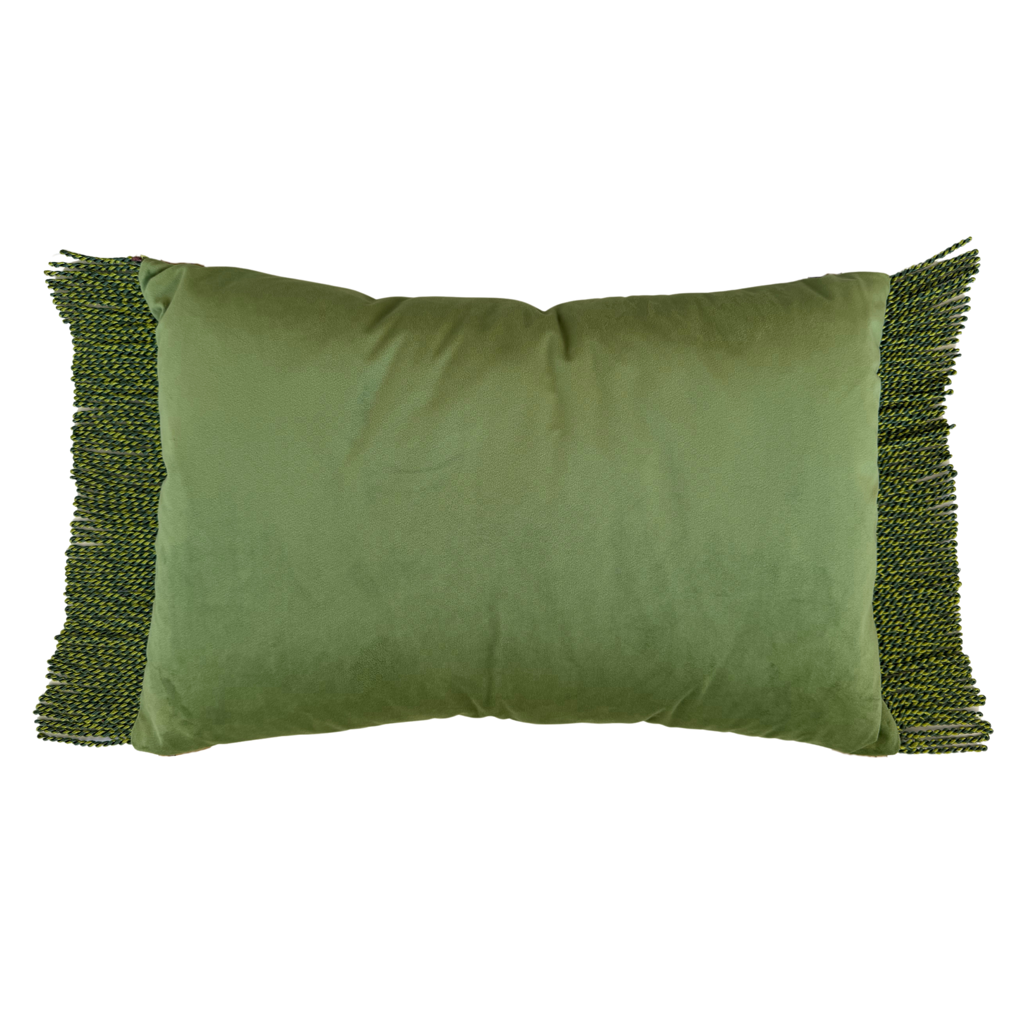 Bullion Fringe Vert Velvet Cushion Cover 40x60cm - LUXE AND BEAU