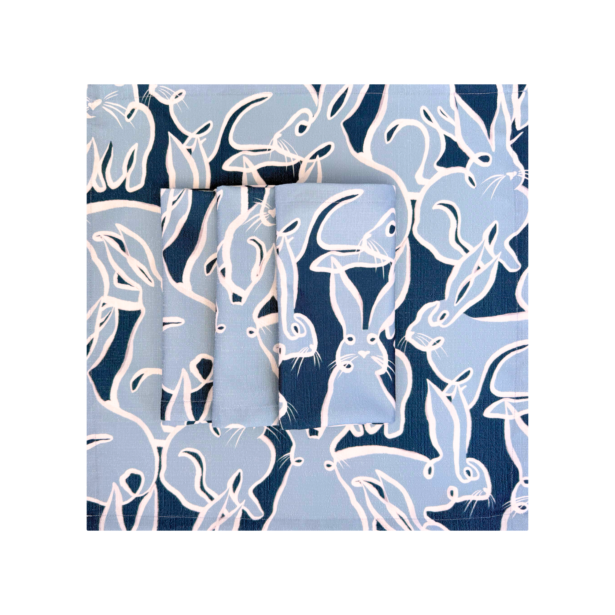 Bunnies at Brunch Blue Napkins - LUXE AND BEAU