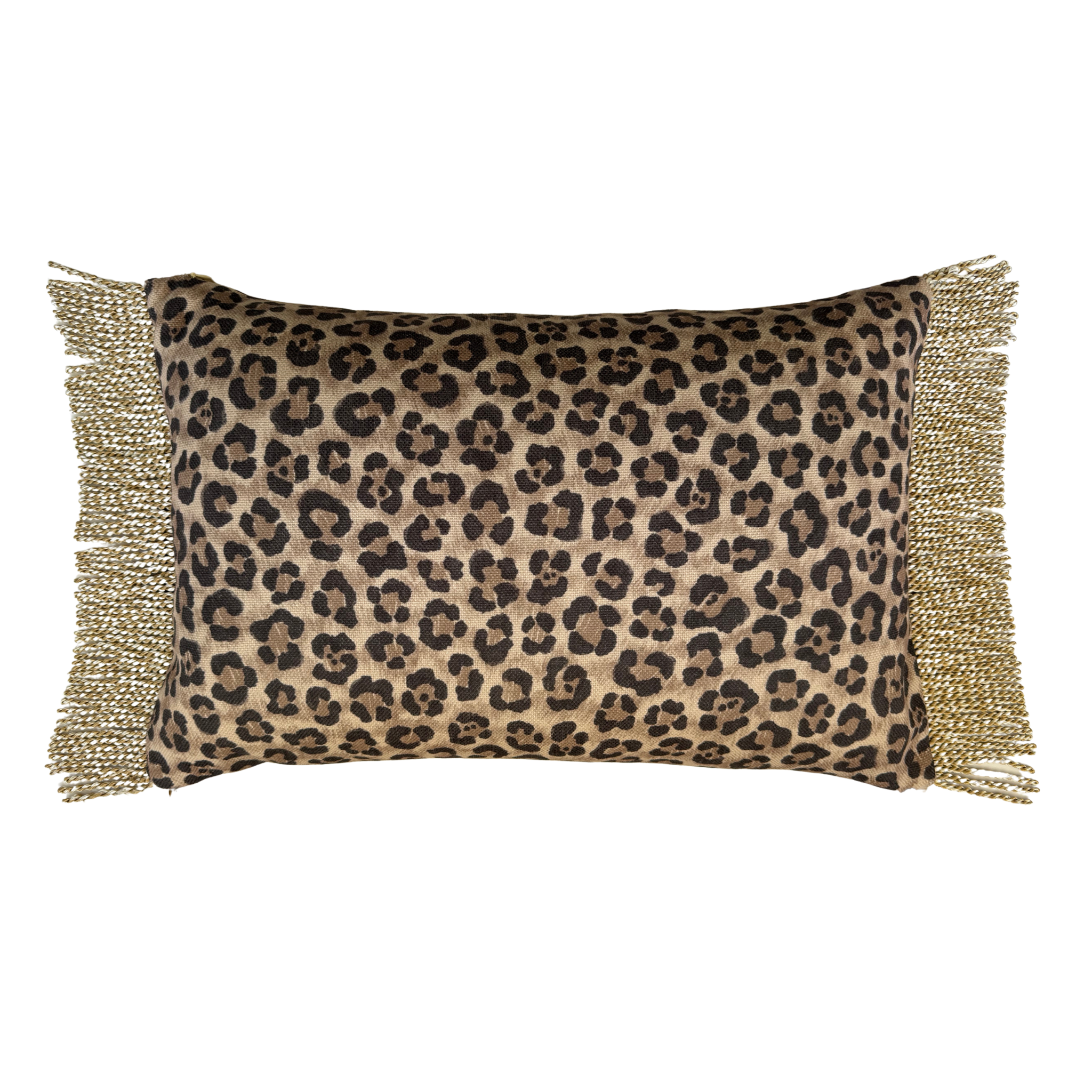 Bullion Fringe Leopard Cushion Cover 40x60cm - LUXE AND BEAU