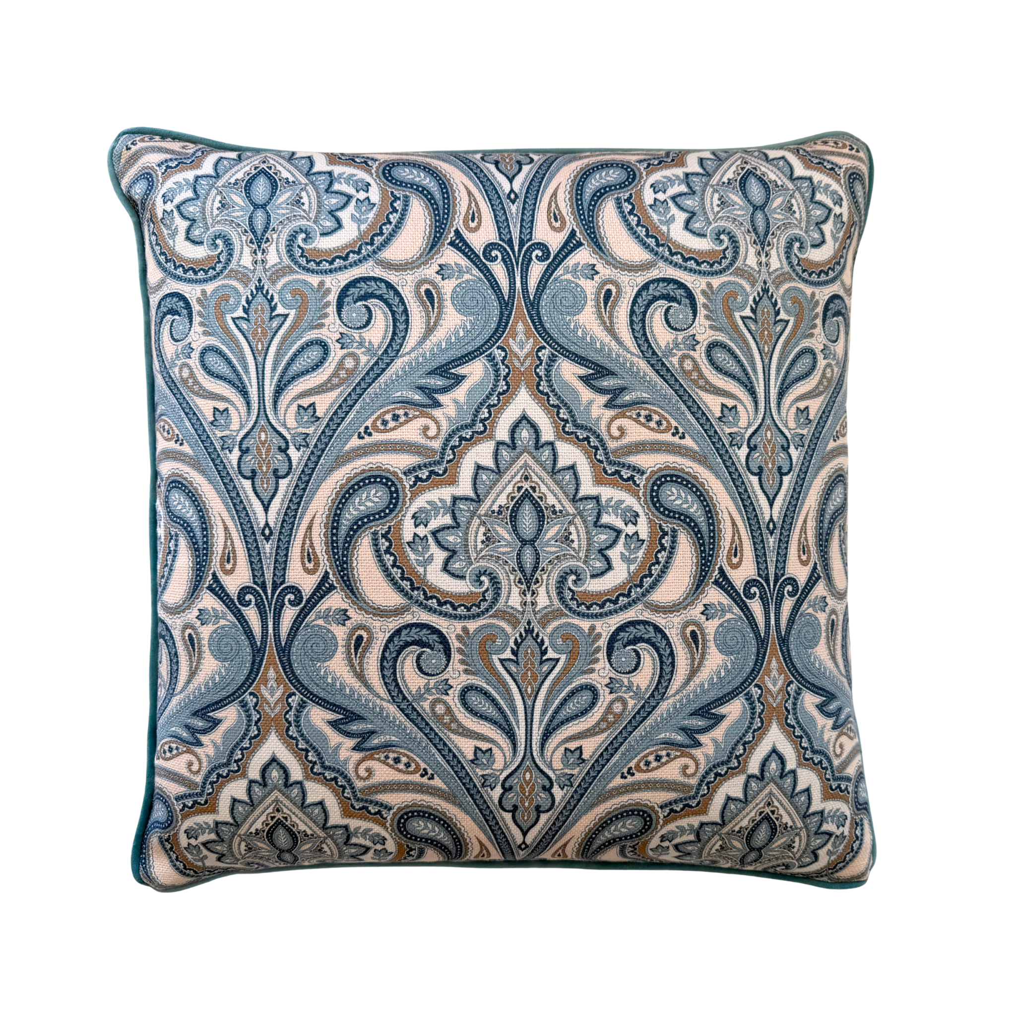 Bleu Paisley Cushion Cover 50x50cm - LUXE AND BEAU