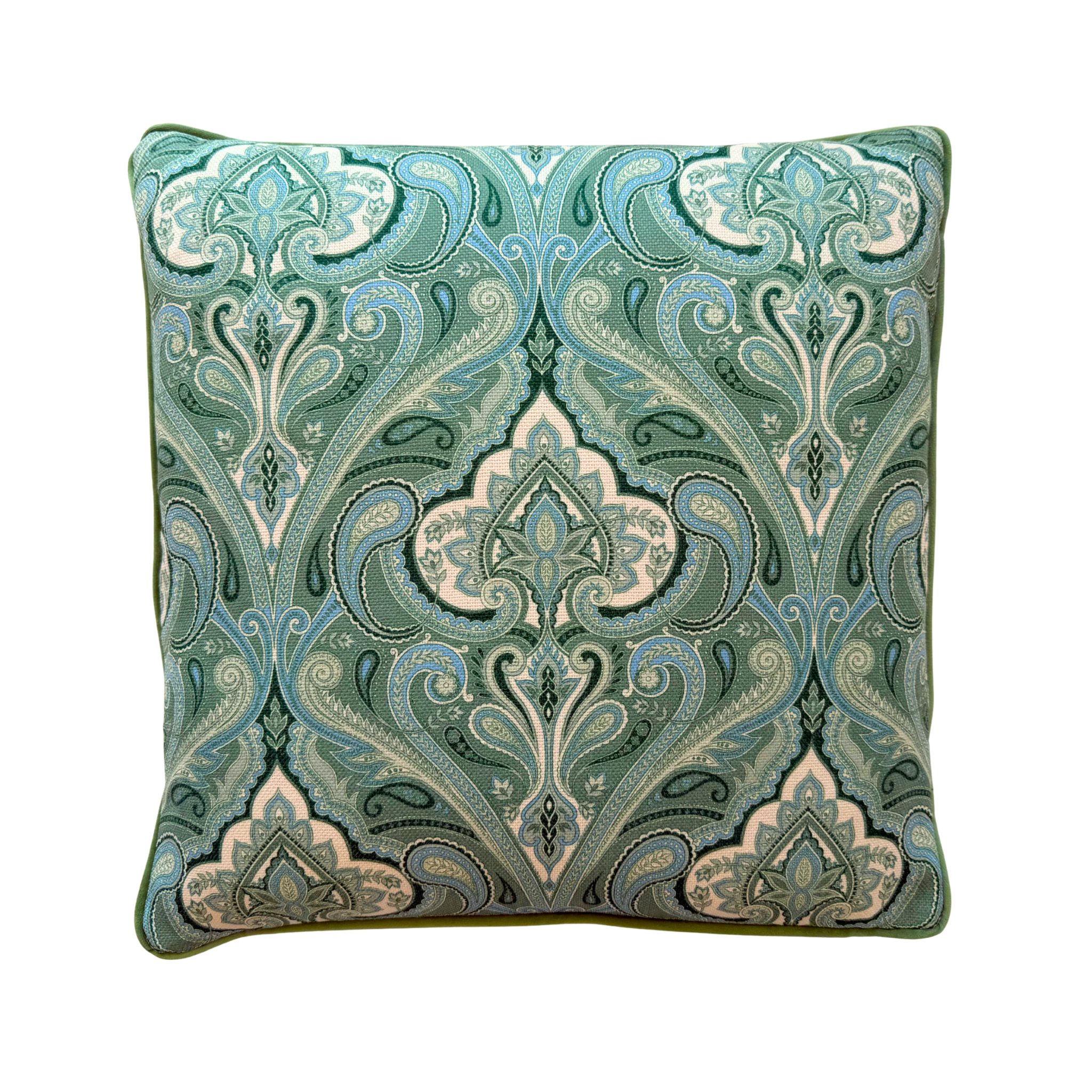 Vert Paisley Cushion Cover 50x50cm - LUXE AND BEAU
